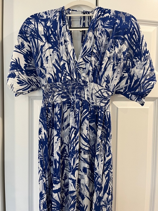 lovestitch Dresses & Skirts - Pinkblush Maternity Blue & White Tropical Print Maxi Dress
